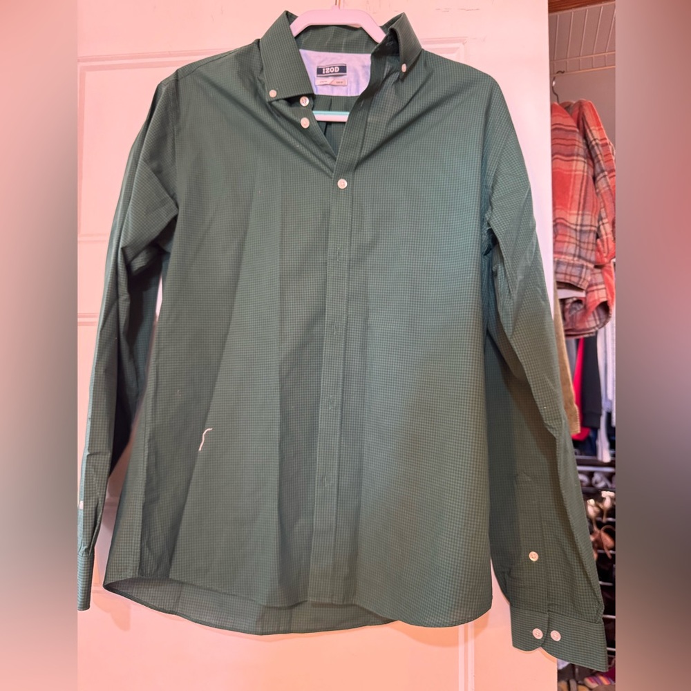 Izod Green Slim Fit 15 1/2 Button Down